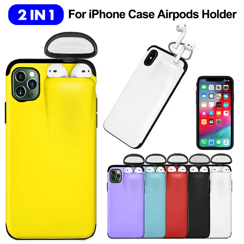 OceSap For iPhone 11 Pro Max Case 2 In1 Phone With Airpods 11Pro 7 8 Plus X XR XS Coque Fundas | Мобильные телефоны и