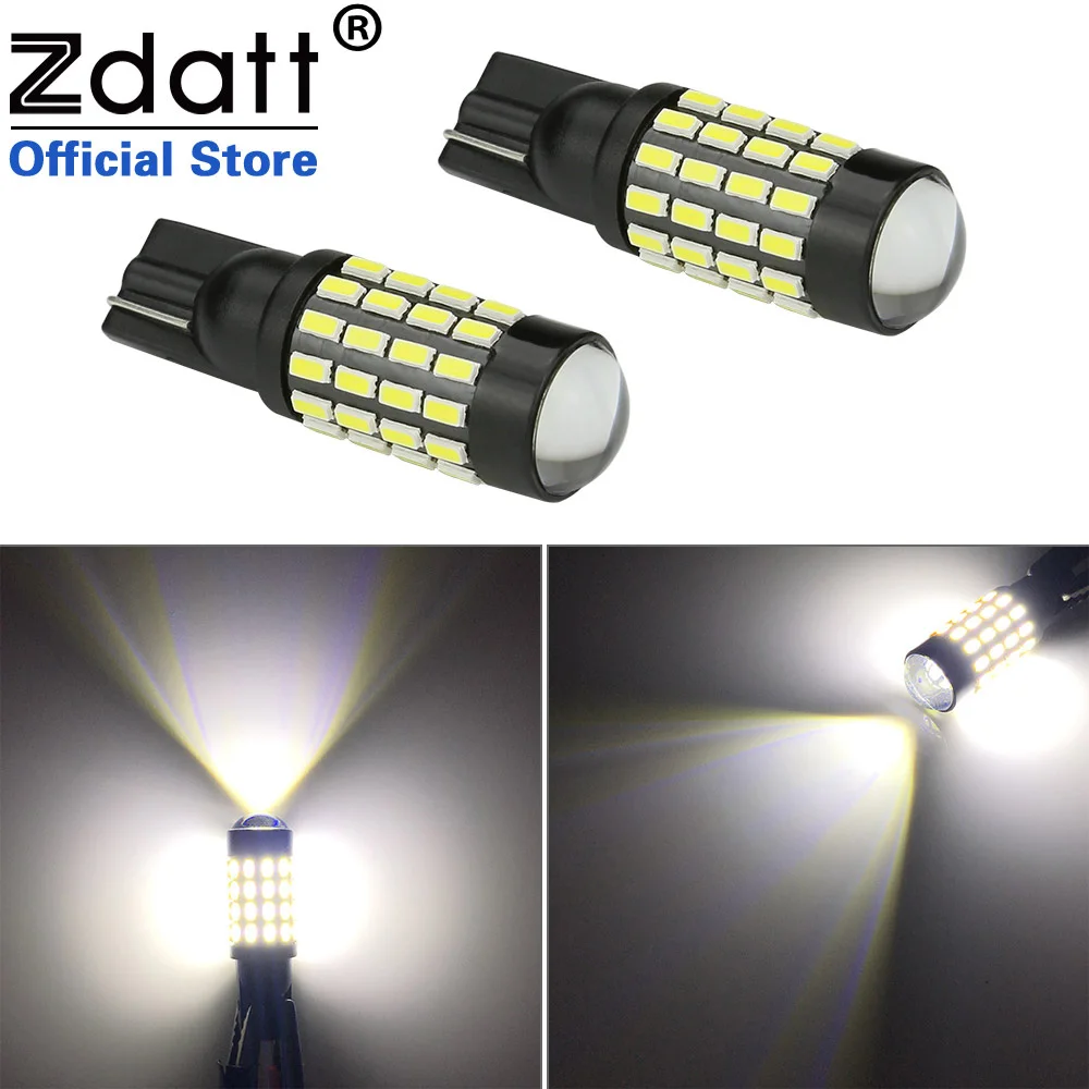 Zdatt T10 w5w Led 54 светодиодный 3014 SMD линзы сигнальная Лампа 194 168 Автомобильный светодиодный светильник 12В Автомобильный Стайлинг 6000K просвет светильник 1/2/3/5 пар в упаковке