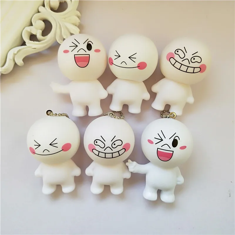 Корейские рисунки из мультфильма ПВХ Куклы паровые булочки люди брелок кулон аксессуары не с бисером ожерелье украшения хлебобулочная кукла
