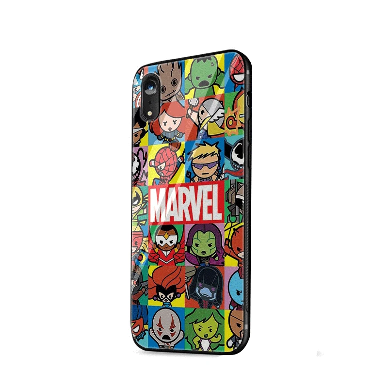 Стеклянный чехол для телефона из ТПУ стекла для iPhone 5 5S SE 6 6S 7 8 Plus iPhone 11 Pro XR X XS максимальный чехол с логотипом Marvel