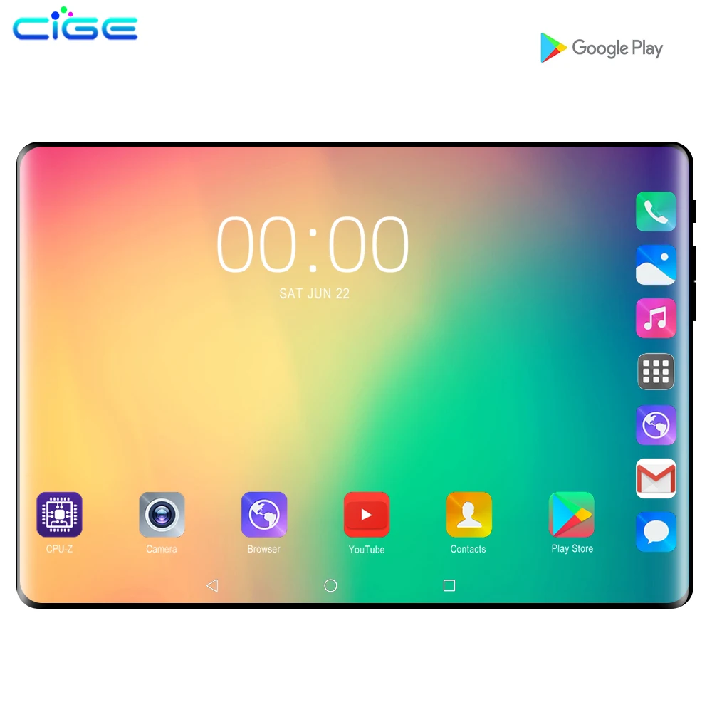 

CiGe 10.1' Tablets Android 9.0 MTK8752 Octa Core Ram 6GB ROM 128GB Dual SIM Camera Tablet PC Wifi GPS bluetooth phone call