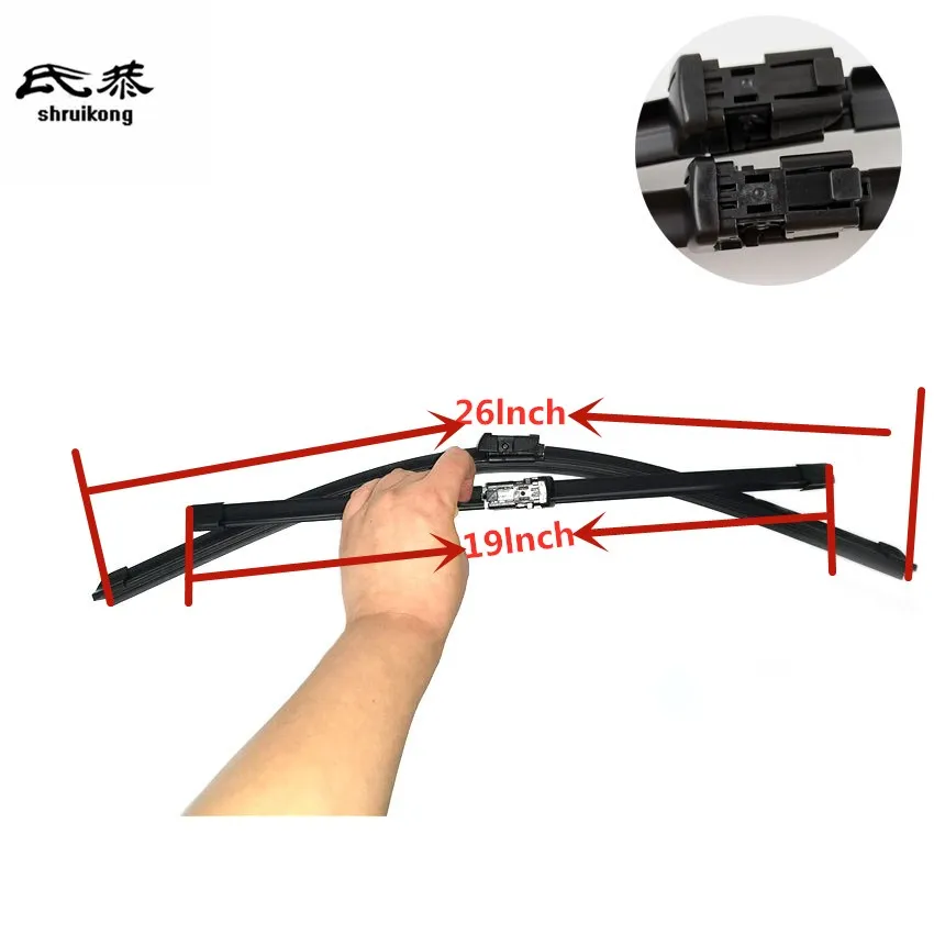 

Щетки стеклоочистителя 2 шт./лот для Volvo V40 2012-2016, 26 дюймов + 19 дюймов, подходят для кнопочного типа, рычаги стеклоочистителя, Oonly, Стайлинг автомобиля