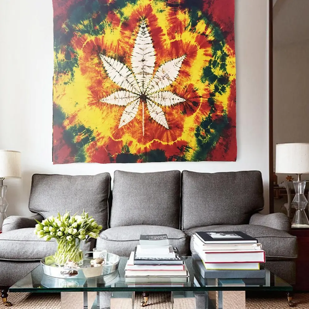 Custom Weed Leaf Pattern Tapestry