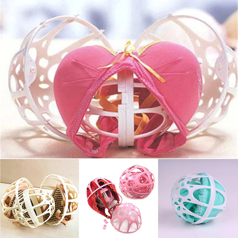 Home Laundry Balls Accessory Plastic Women Bubble Bra Double Ball Saver Washer Bra Laundry Wash Washing Ball Random Color laundry ball