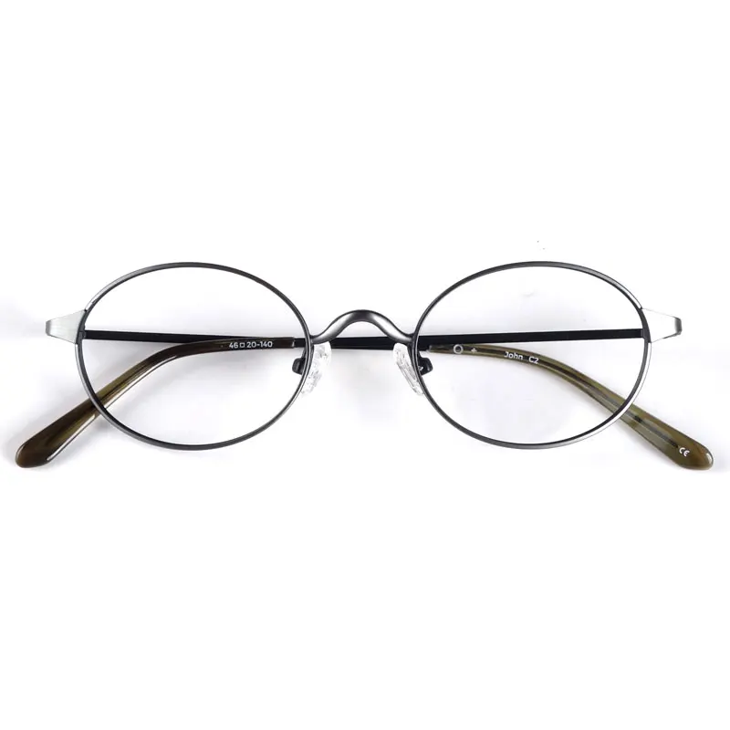 Small vintage oval metal eyeglasses frames for myopia presbyopia high