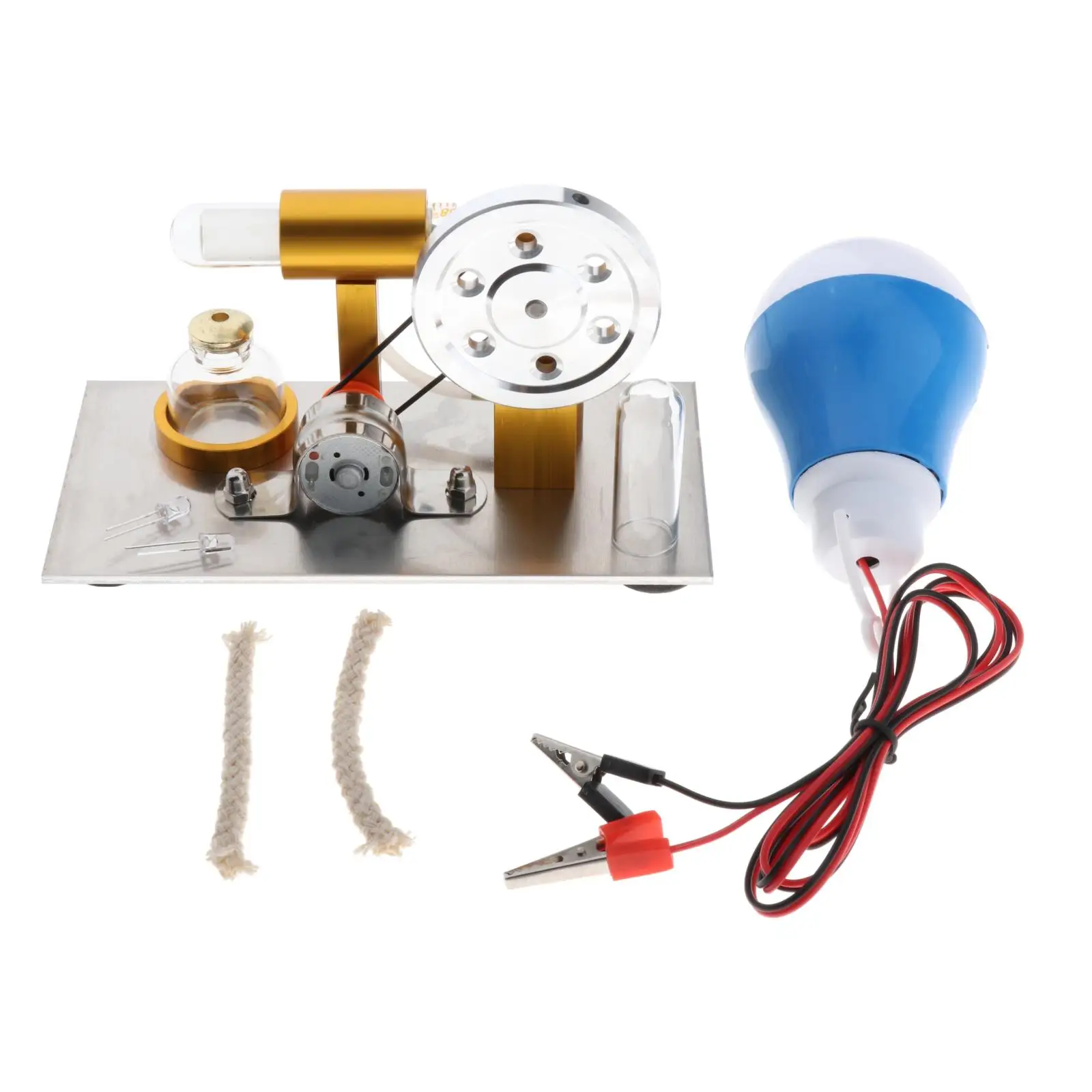 Metal Mini Steam  Stirling Engine Motor Generator Model DIY Science Toy 
