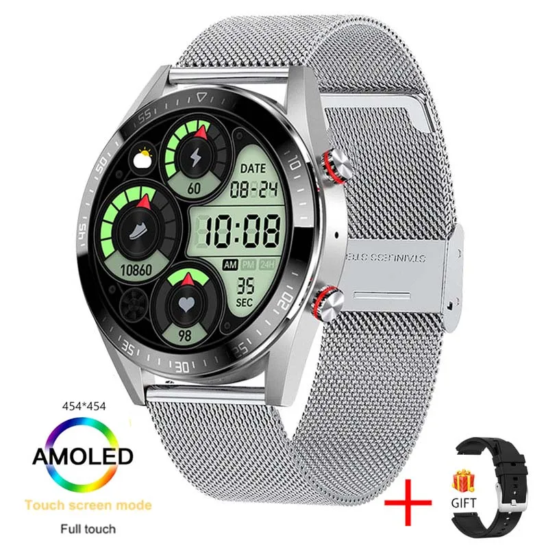 2022 New 454*454 AMOLED Screen Smart Watch Men Always Display The Time Bluetooth Call Local Music Smartwatch For Huawei Xiaomi 