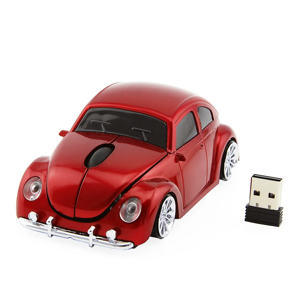 Wireless Computer Mouse Cool Sport Car Shape Mice 1600DPI Optical PC Gaming Mause With USB Receiver For Laptop Notebook Tablet