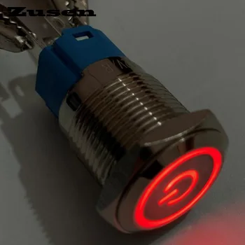 

Zusen 16mm short bottom translucent power symbol illuminated on/off push button(ZS16SF-11ZET/R/12V/N)