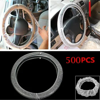 

Truck Disposable Steering Wheel Cover Transparent Diameter 40cm Clear White