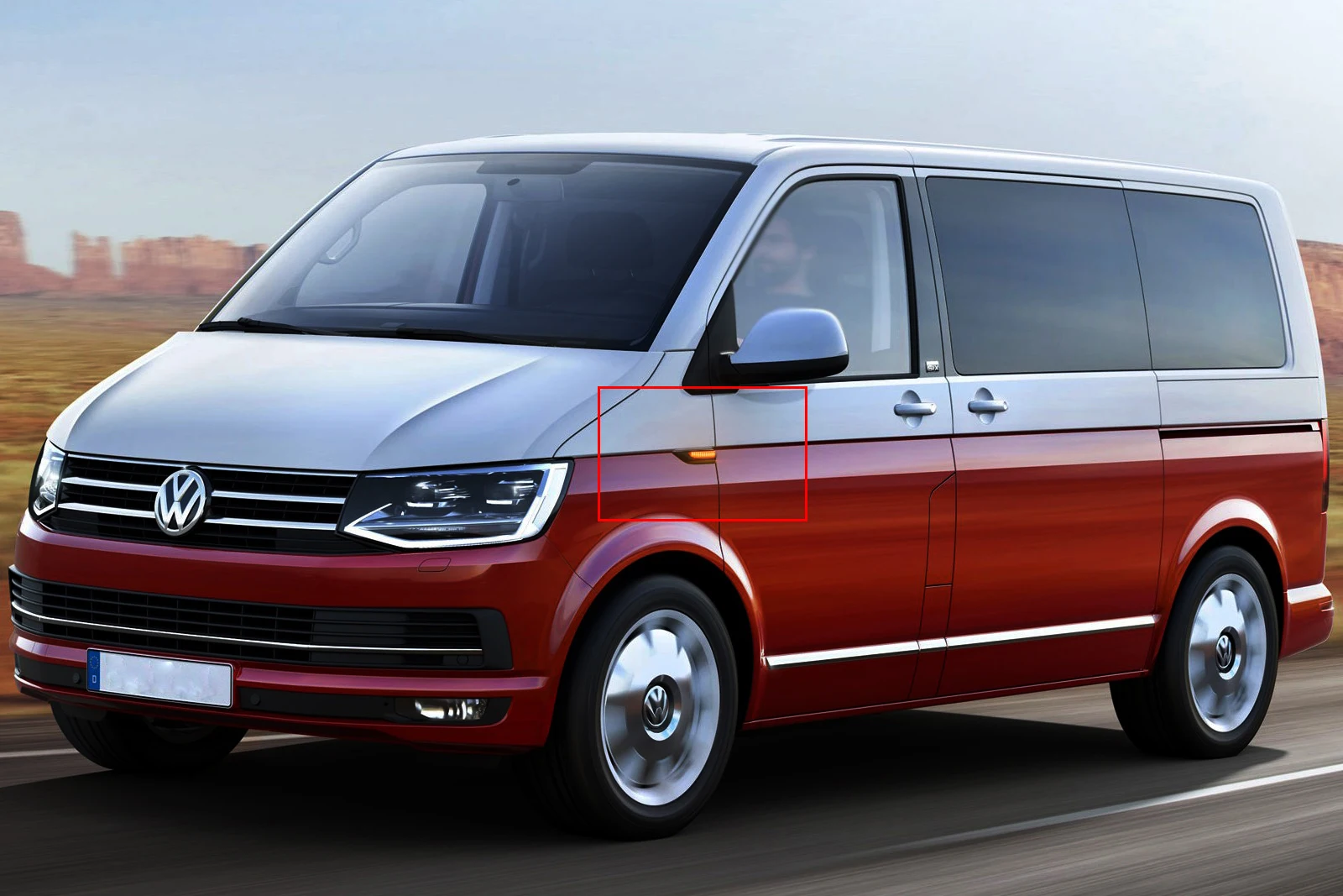 Для VW T6 Transporter Caravelle-up Светодиодный Боковой индикатор ретранслятор сигнальный светильник