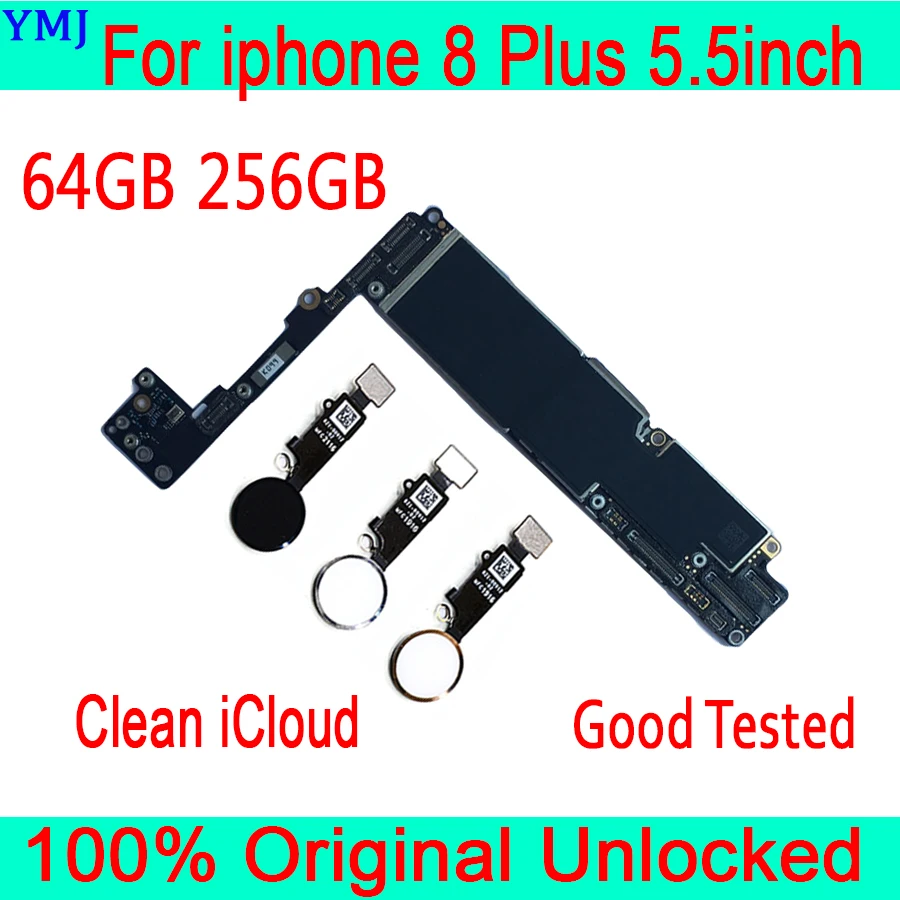 iCloud для iphone 8 Plus материнская плата с сенсорным ID, разблокирован для iphone 8 Plus 8 P материнская плата 64 Гб 256 ГБ+ полные чипы