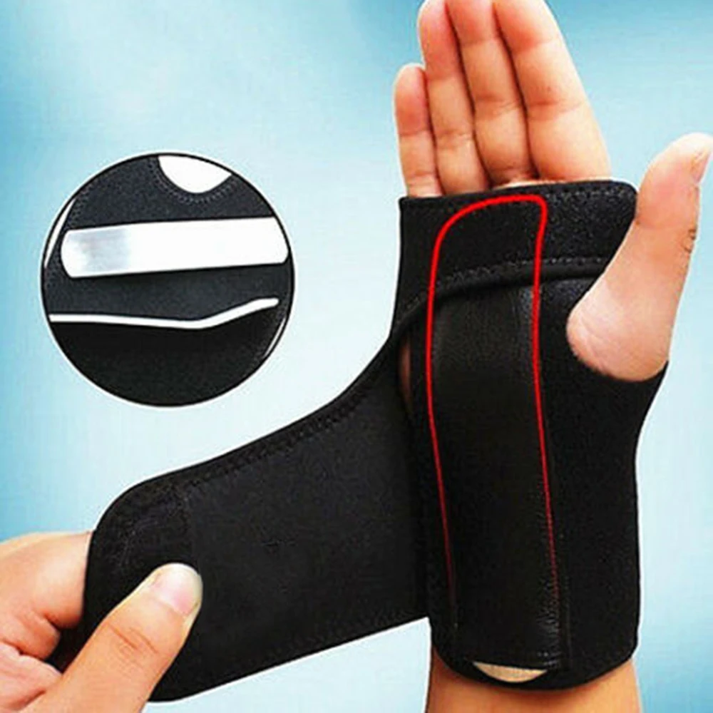 Wrist Hand Brace Support Carpal Tunnel Splint Arthritis Sprain Stabilizer Straps Wristband with Steel Sports Wrap Protector | Спорт и