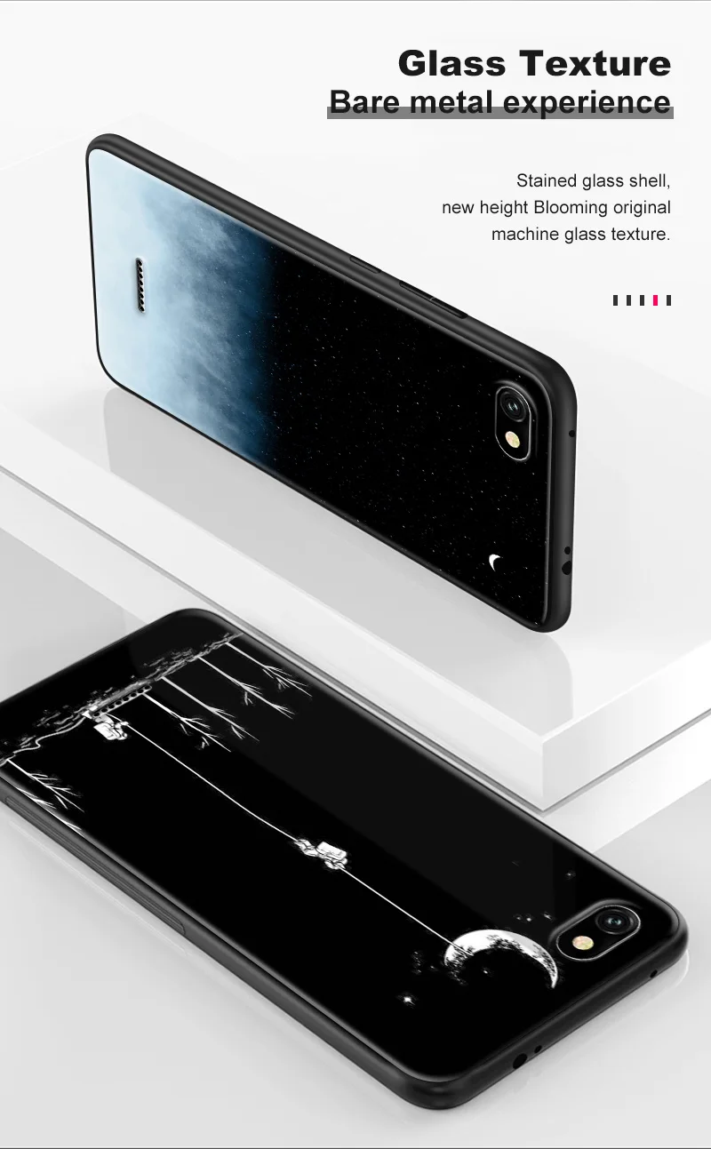 Чехол из закаленного стекла для Xiaomi A1 A2 Lite 5X 6X чехол для Redmi 4X 5Plus 5A 6A 7 Go S2 Y3 Note 6 7 премьер-профессионал печать Темный Funda