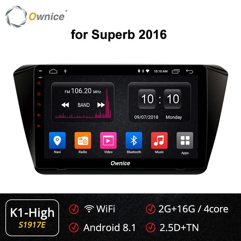 Ownice K6 K5 K3 автомобильный dvd-плеер Android 9,0 10," Gps Радио навигатор для Skoda Superb мультимедиа Dab Dvr стерео DSP - Цвет: S1917 K1-High