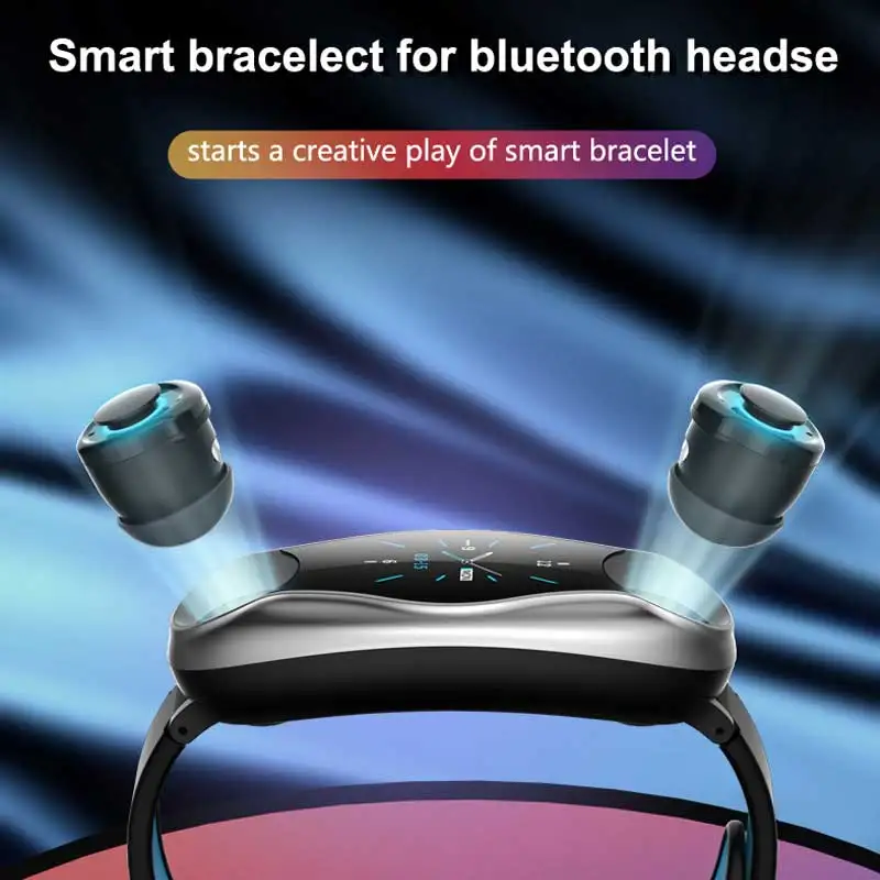 T90 фитнес-браслет Bluetooth 5,0 с беспроводными наушниками IP67 водонепроницаемые Смарт-часы Wome для мужчин смарт-браслет для телефона Android IOS