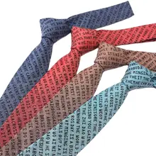 7cm Letters Printed Mens Ties Casual Fashion Novelty Necktie Wedding Business Party Banquet Men Accessories Personality Fun Tie
