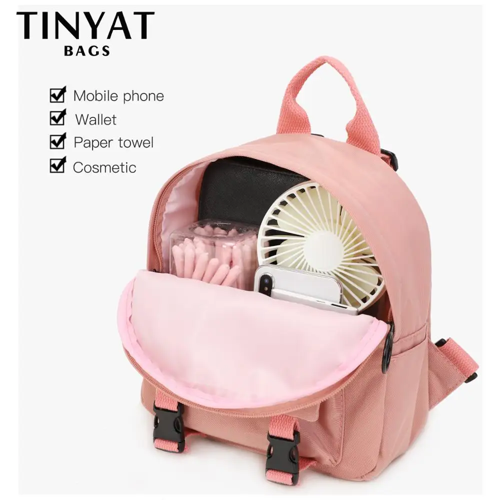 TINYAT мини-рюкзак, Женская Холщовая Сумка на плечо для девочек-подростков, Детский многофункциональный маленький рюкзак, Женский школьный рюкзак