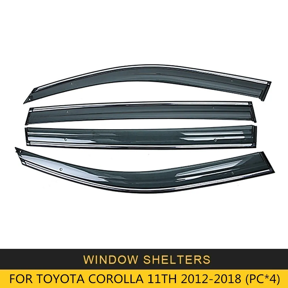 Для TOYOTA COROLLA 11 поколение E170 2012- окна автомобиля солнце дождь тени козырьки щиток Shelter Защитная крышка рамка наклейка