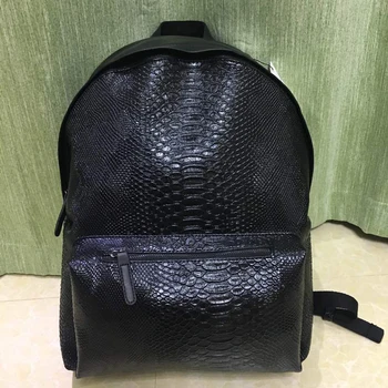 

Serpentine Luxury Women Backpack Men Large Capacity PU Leather Bagpack Travel Laptop Backpack Casual Black Mochila Mujer Hombre