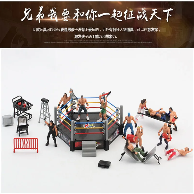 Борец WWE кольцо сцена Рисунок Модель Набор Гладиатор украшения детские развивающие собранные игрушки