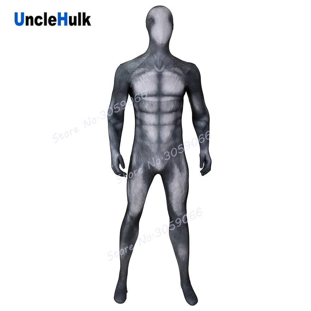 Черно белый боди с собакой хаски зентай костюм на Хэллоуин | UncleHulk|