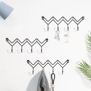 

1/2Pcs Creative Nordic Metal Wave Hook No Trace Nails Multifunction Door Wall Hanging Storage Wall Decoration Home Organization