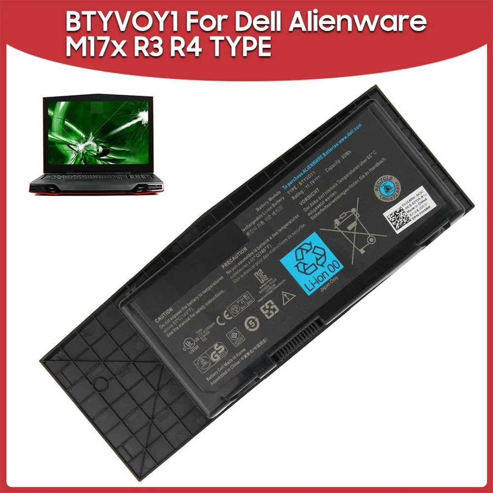 Оригинальная запасная батарея для ноутбука 90Wh BTYVOY1 Dell Alienware M17x R3 R4 типа | Мобильные
