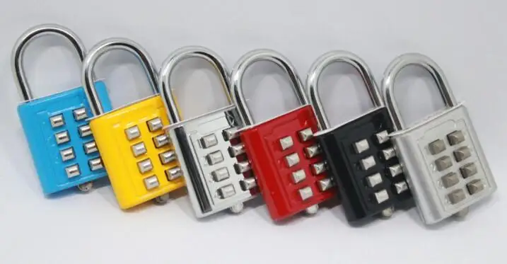 

24PCS Colorful 8 Dial Digit Password Combination Padlock Zinc Alloy Suitcase Luggage Code Lock Mini Coded Keyed Anti-Theft Locks