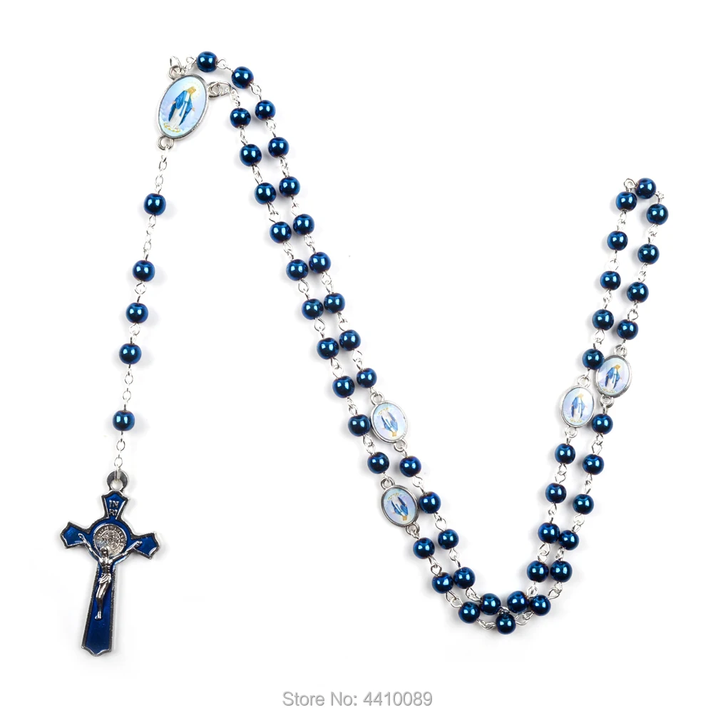 Blue Hematite Rosary – Our Lady of Grace 3