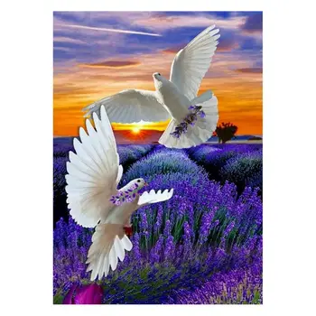 

Peace dove 5D round Shaped Diamond Painting Embroidery Needlework Rhinestone Crystal Cross Craft Stitch Kit - Home Decor Craft