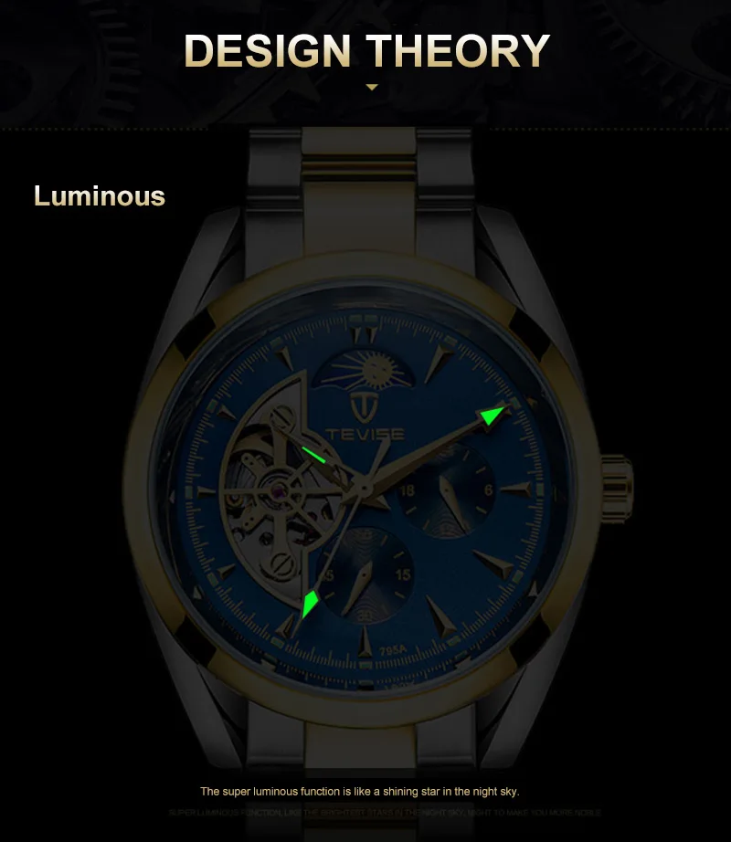 Automatic Tourbillon Механические карманные часы деловые мужские часы с автоматическим заводом наручные часы для мужчин Relogio Masculino TEVISE