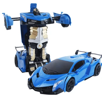

2 in 1 RC Car Driving Sports Car Robots Remote Control Car Gesture Sensor Deformation RC Fighting Toy For Kids Gift