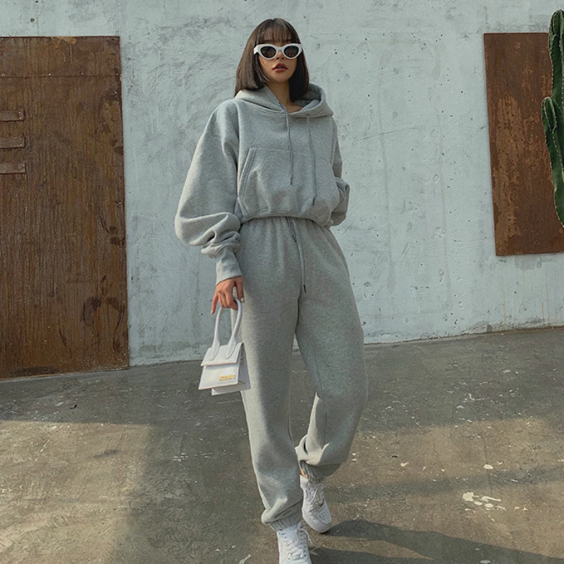Gray Hoodies for Women Winter Warm Bottoming