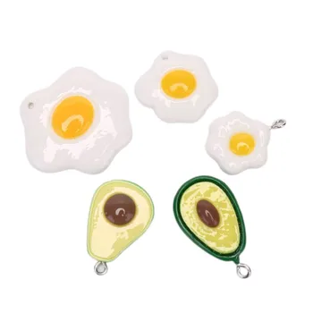 

New Arrival 10Pcs/Set Cute Resin Avocado Eggs Charms Pendant Jewelry Finding DIY Making Craft
