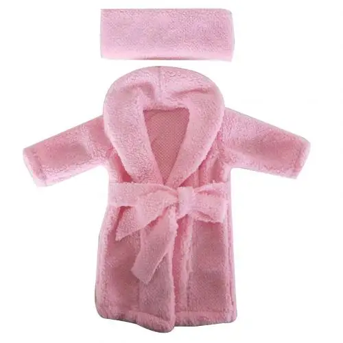 Банные халаты для новорожденных реквизит для фотосъемки мягкий плюшевый реквизит для фотосъемки шарф купальный халат костюм для душа подарок реквизит для фотосъемки - Цвет: Pink A