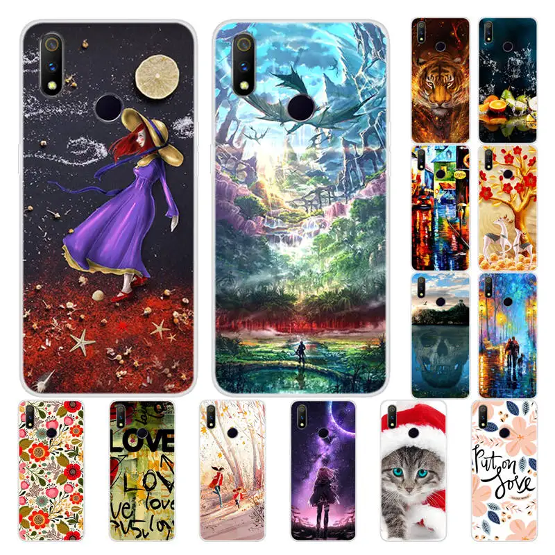 Cases For Oppo Realme 3 pro Silicone TPU Soft Back Cover for Oppo Realme3 Phone Case Realme 3pro Fundas Fashion Girl Tiger Skin