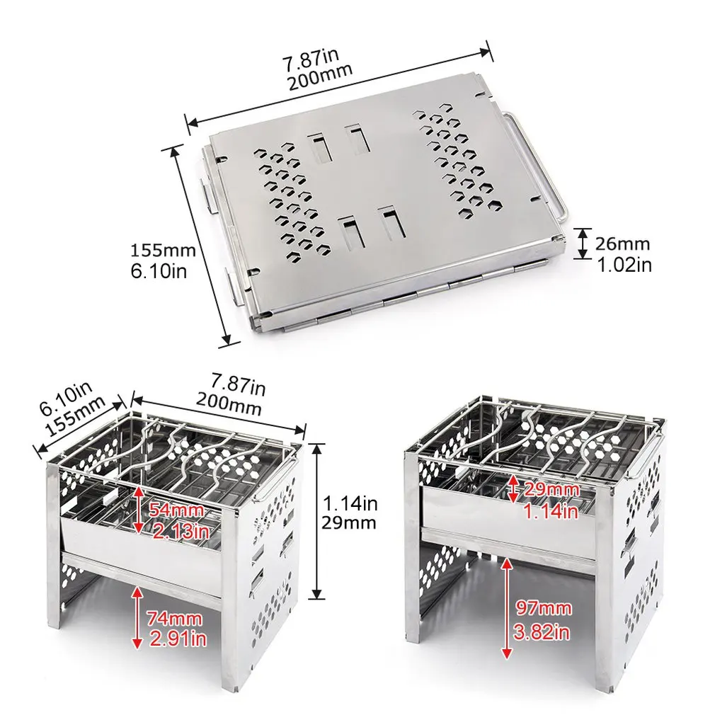 

Captain Stag Stove Bonfire Folding Smart Grill B6 Type With Bag Adjustable Barbecue Grill Portable Foldable Bbq Stand