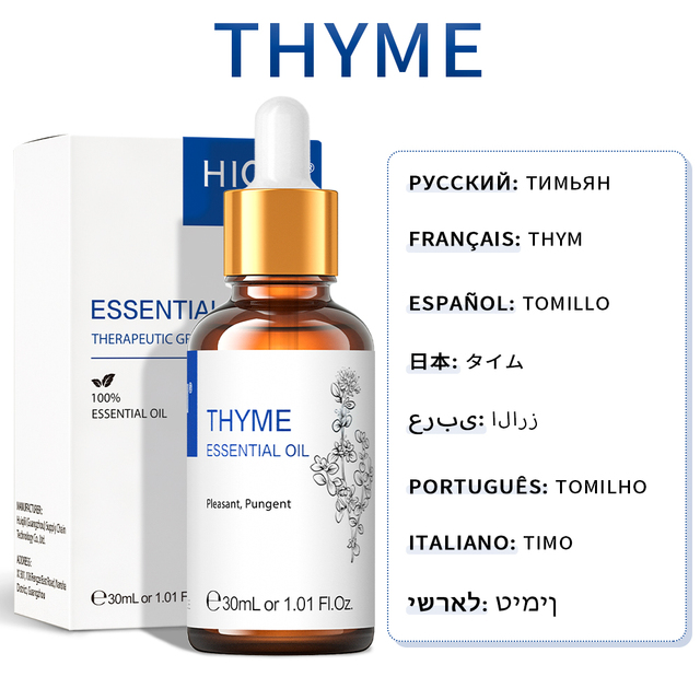 Premium Thyme Essential Oils HIQILI Pure Nature Plant Aromatherapy Diffuser Oil Lavender Jasmine Eucalyptus Vanilla Mint