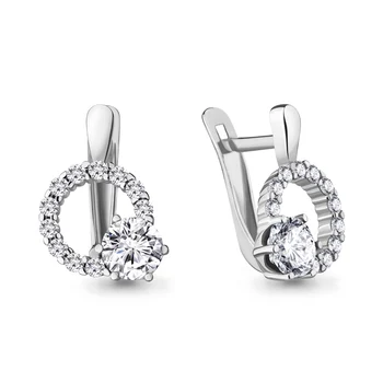 

AQUAMARINE earrings with cubic zirconia, silver 925