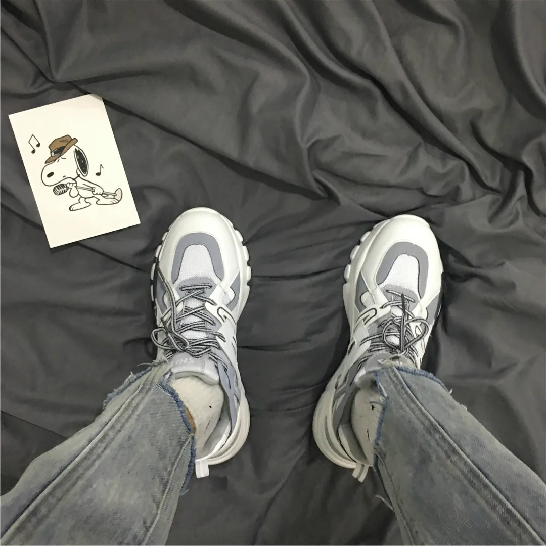 Ins/Обувь для папы; Мужские Светоотражающие кроссовки; сезон лето; Zapatillas Deportivas Hombre; модная дышащая повседневная обувь; Sapato Masculino