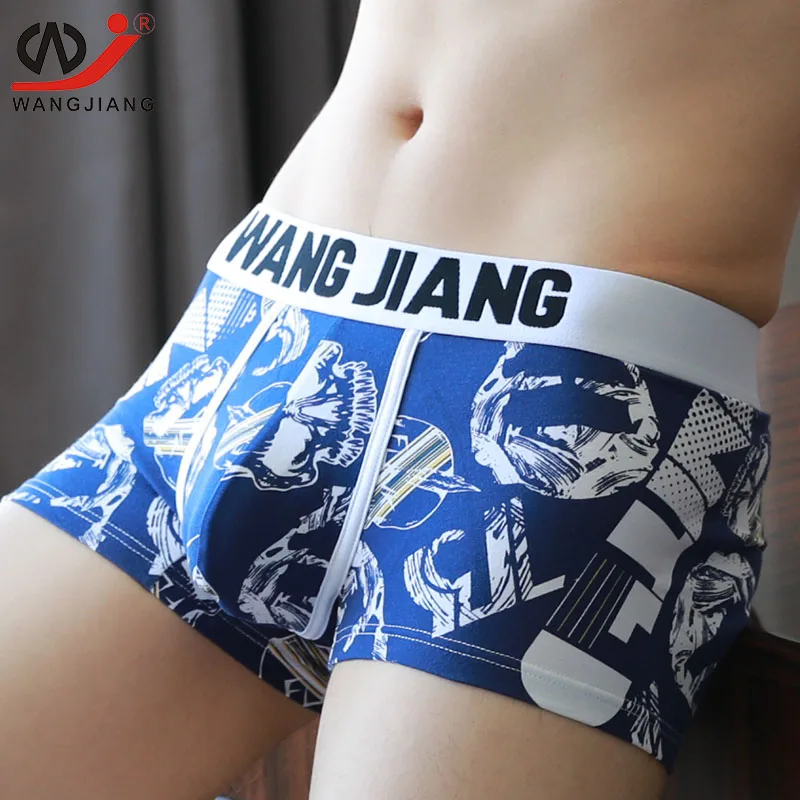 WJ calzoncillos de algodón para hombres, ropa boxeadores interior, pantalones transpirables cortos sexis, a cuadros, es