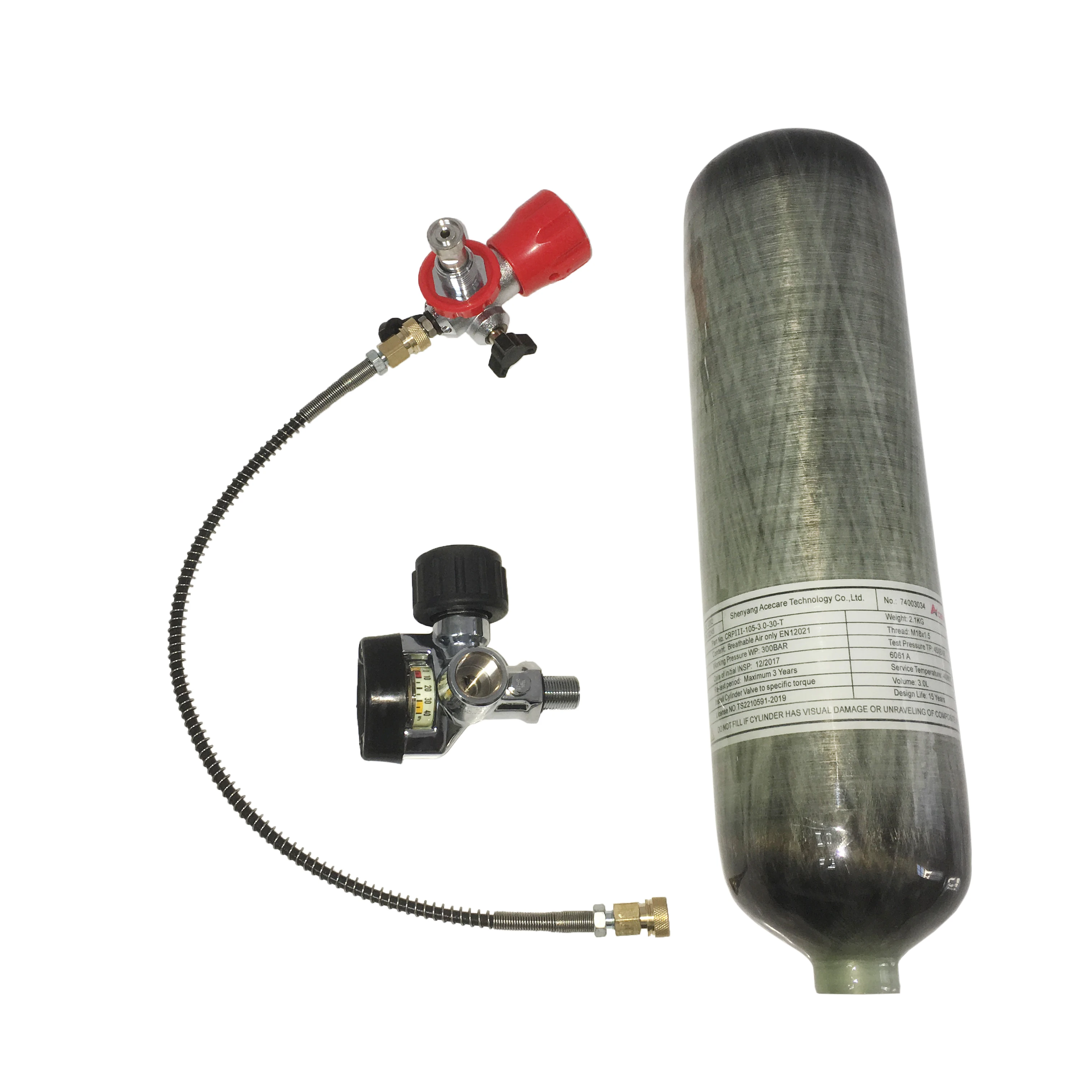 AC103201 Acecare 3L 4500Psi CE углеродное волокно цилиндр PCP Пейнтбол HPA бак сжатого воздуха страйкбол с клапаном и АЗС