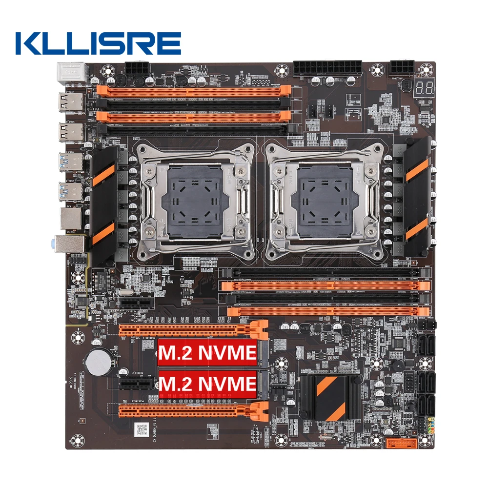 Kllisre X99 Dual Cpu Motherboard Lga 2011 V3 E Atx Usb3 0 Sata3 With Dual Xeon Processor With Dual M 2 Slot Motherboards Aliexpress