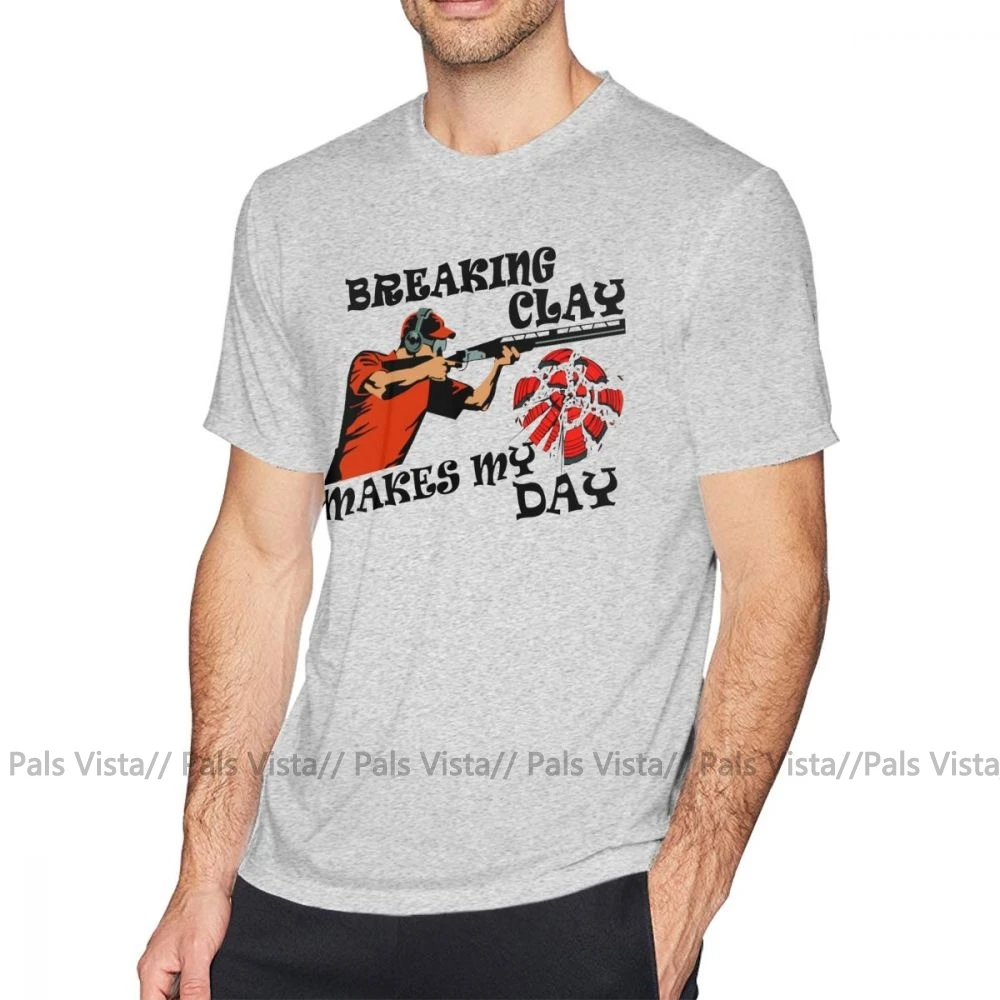 Skeet Shooting T Shirt glay Shooting Shot Gun Skeet Trap Target Clay Breaker Футболка Мужская хлопковая футболка Повседневная футболка - Цвет: Серый