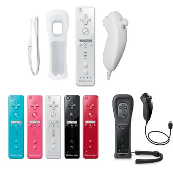 

Newest 2in1 for Wii Control Built in Motion Plus Inside Remote Game Controller for Nunchuck wireless gamepad For Nintendo joypad