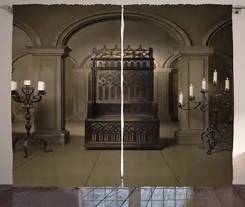 

Gothic Curtains Royal Throne Medieval Castle Renaissance Kingdom Heritage Retro Antique Empire Photo Living Room Bed Home Decor