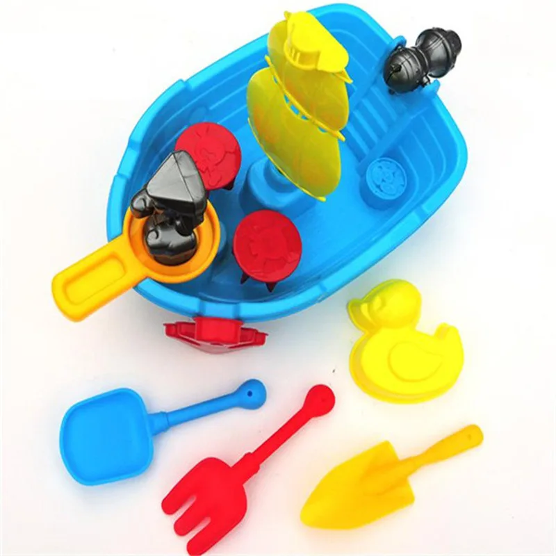 

Children Pirate Ship Fishing Table Dredging Play Sand Play with Water Pirate Toy Baby Dredging Tool Beach Set
