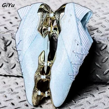 Новая модель мужские футбольные бутсы высшего качества кроссовки мягкие уличные тренировочные FG футбольные бутсы Дешевые Бутсы