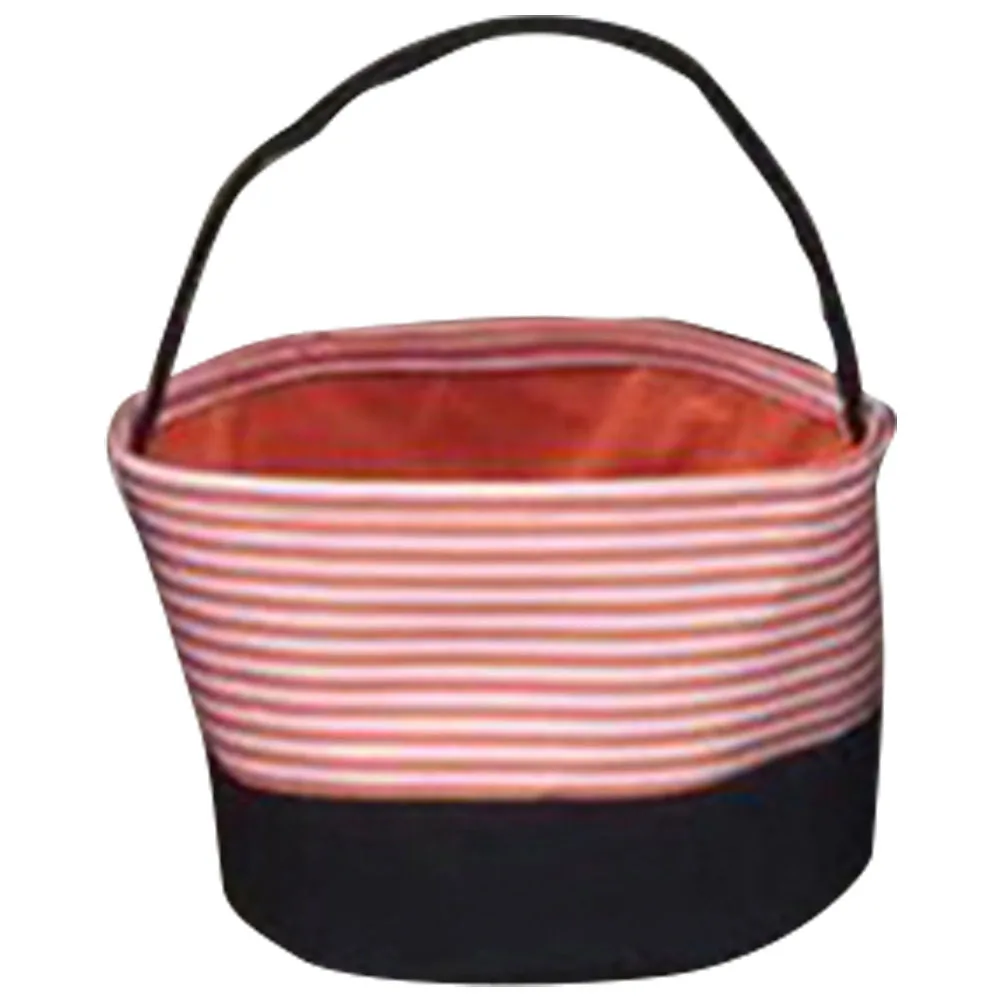 

Kids Easy Clean Cute Portable Candy Tote Trick Or Treat Decorative Props Cartoon Star Gift Holiday Halloween Bucket Bag Stripe
